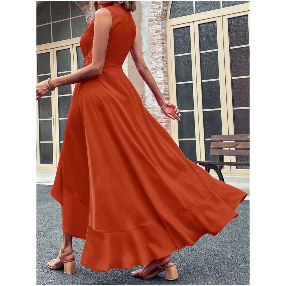 Boho Sleeveless High Low Ruffle Maxi Dress - Picture 9 of 14